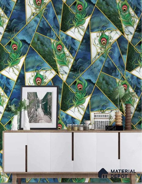 FE509-2 | 10 Meter x 21 Inch PVC Geometric Look Wallpaper - 57 Sq. Ft. | Minimum 15% wastage during installation