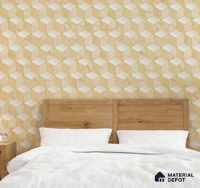 FE510-4 | 10 Meter x 21 Inch PVC Geometric Look Wallpaper - 57 Sq. Ft. | Minimum 15% wastage during installation