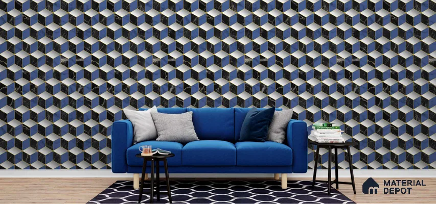FE510-6 | 10 Meter x 21 Inch PVC Geometric Look Wallpaper - 57 Sq. Ft. | Minimum 15% wastage during installation