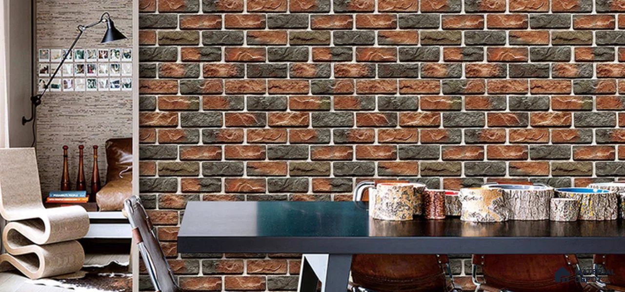 FE513-1 | 10 Meter x 21 Inch PVC Brick Look Wallpaper - 57 Sq. Ft. | Minimum 15% wastage during installation