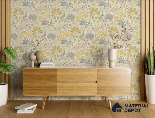 FL-2341 | 10 Meter x 21 Inch Non Woven Florals Look Wallpaper - 57 Sq. Ft.