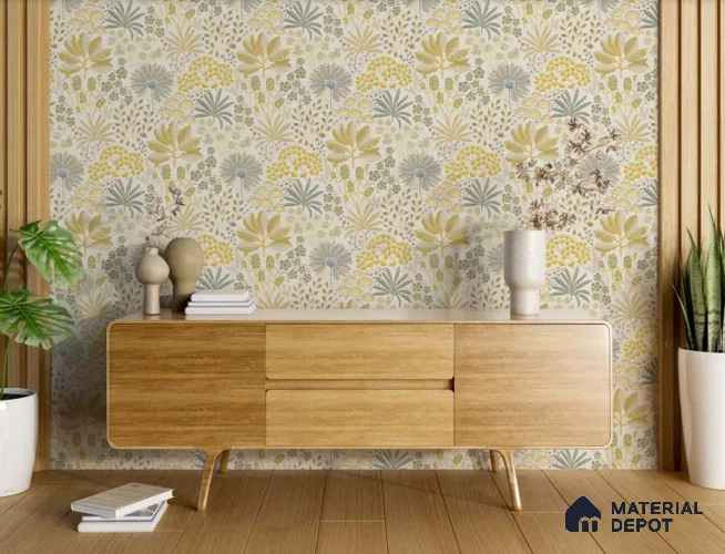FL-2341 | 10 Meter x 21 Inch Non Woven Florals Look Wallpaper - 57 Sq. Ft.