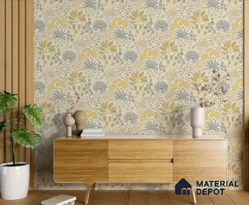 FL-2342 | 10 Meter x 21 Inch Non Woven Florals Look Wallpaper - 57 Sq. Ft.