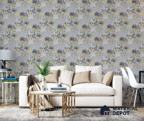 FL-2343 | 10 Meter x 21 Inch Non Woven Florals Look Wallpaper - 57 Sq. Ft.
