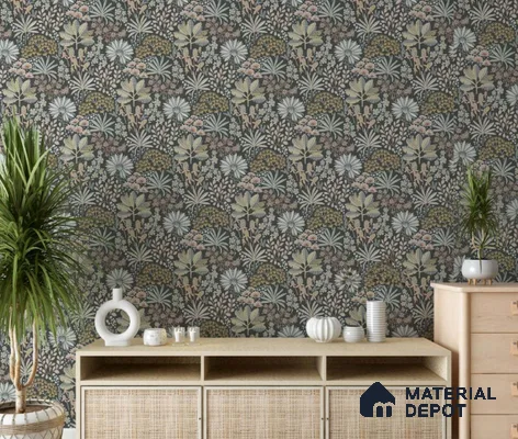FL-2346 | 10 Meter x 21 Inch Non Woven Florals Look Wallpaper - 57 Sq. Ft.