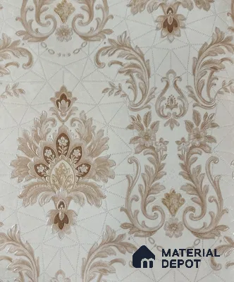 RD2502 | 5 Meter x 42 Inch PVC Damask Look Wallpaper - 57 Sq. Ft. | Minimum 15% wastage during installation