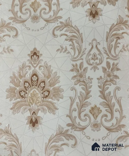 RD2502 | 5 Meter x 42 Inch PVC Damask Look Wallpaper - 57 Sq. Ft. | Minimum 15% wastage during installation