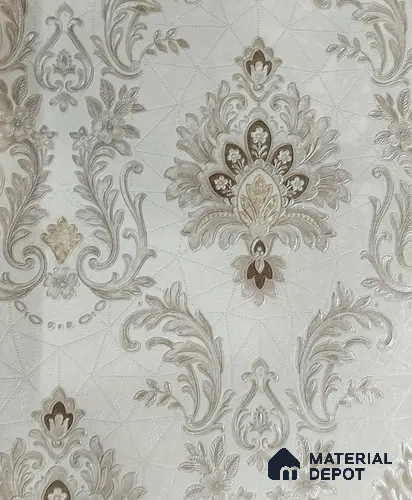 RD2503 | 5 Meter x 42 Inch PVC Damask Look Wallpaper - 57 Sq. Ft. | Minimum 15% wastage during installation