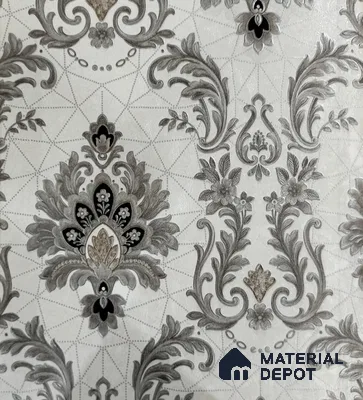 RD2504 | 5 Meter x 42 Inch PVC Damask Look Wallpaper - 57 Sq. Ft. | Minimum 15% wastage during installation