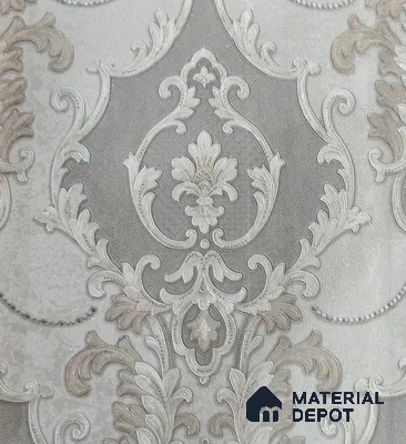 RD2509 | 5 Meter x 42 Inch PVC Damask Look Wallpaper - 57 Sq. Ft. | Minimum 15% wastage during installation