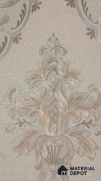 RD2527 | 5 Meter x 42 Inch PVC Damask Look Wallpaper - 57 Sq. Ft. | Minimum 15% wastage during installation