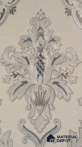 RD2529 | 5 Meter x 42 Inch PVC Damask Look Wallpaper - 57 Sq. Ft. | Minimum 15% wastage during installation