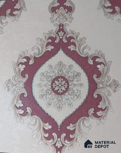 RD2548 | 5 Meter x 42 Inch PVC Damask Look Wallpaper - 57 Sq. Ft. | Minimum 15% wastage during installation