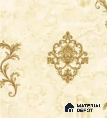 RD2905 | 10 Meter x 21 Inch PVC Damask Look Wallpaper - 57 Sq. Ft. | Minimum 15% wastage during installation
