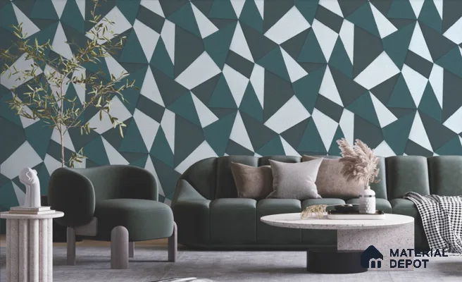 SK7856 | 10 Meter x 21 Inch PVC Geometric Look Wallpaper - 57 Sq. Ft. | Minimum 15% wastage during installation