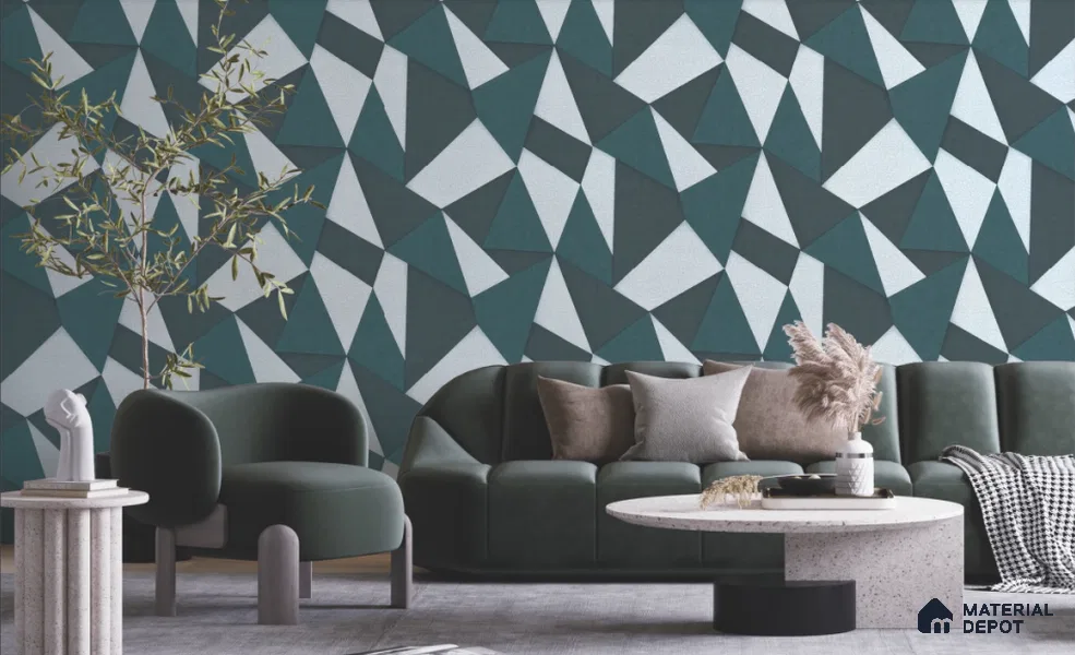 SK7856 | 10 Meter x 21 Inch PVC Geometric Look Wallpaper - 57 Sq. Ft. | Minimum 15% wastage during installation