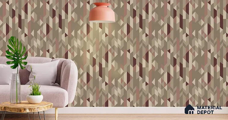 VECT-33 | 10 Meter x 21 Inch Non Woven Geometric Look Wallpaper - 57 Sq. Ft. | Minimum 15% wastage during installation
