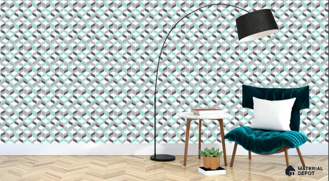 VECT-14 | 10 Meter x 21 Inch Non Woven Patterned Look Wallpaper - 57 Sq. Ft. | Minimum 15% wastage during installation