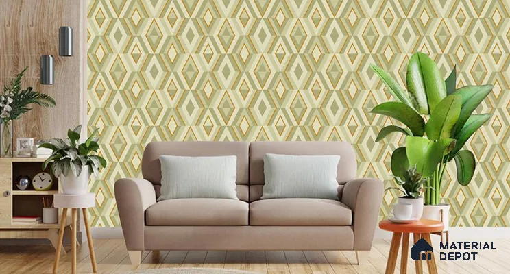 VECT-23 | 10 Meter x 21 Inch Non Woven Patterned Look Wallpaper - 57 Sq. Ft. | Minimum 15% wastage during installation