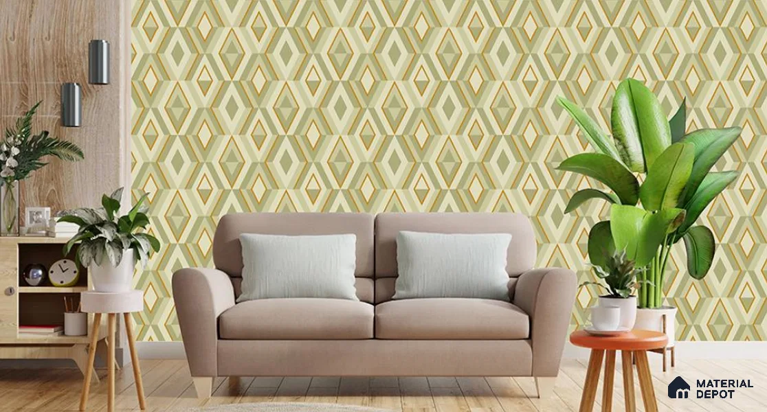 VECT-23 | 10 Meter x 21 Inch Non Woven Patterned Look Wallpaper - 57 Sq. Ft. | Minimum 15% wastage during installation