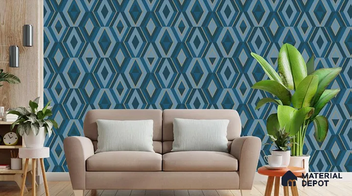 VECT-28 | 10 Meter x 21 Inch Non Woven Geometric Look Wallpaper - 57 Sq. Ft. | Minimum 15% wastage during installation
