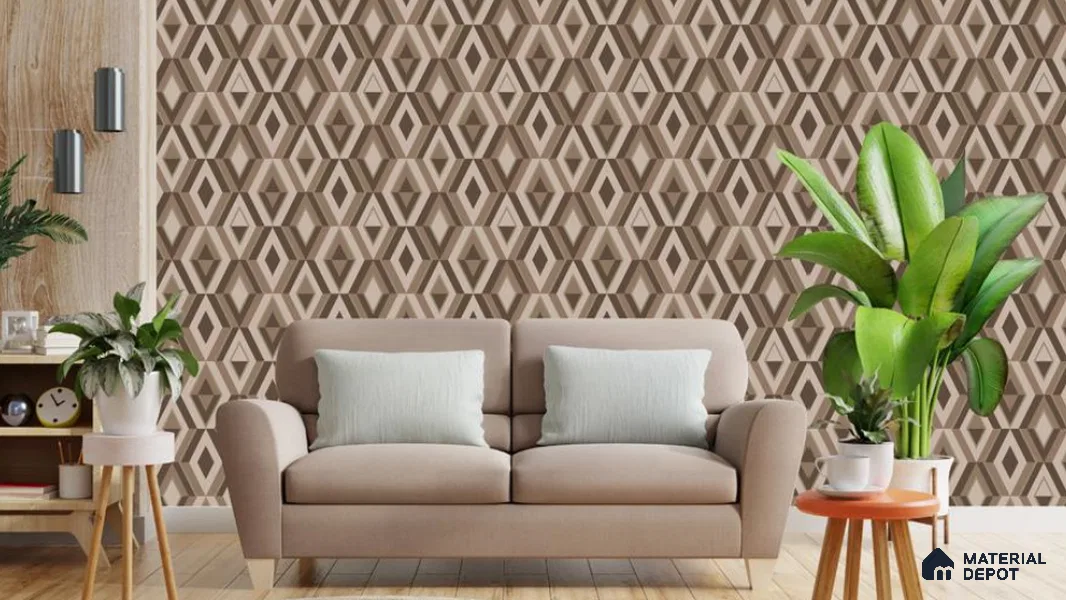 VECT-34 | 10 Meter x 21 Inch Non Woven Patterned Look Wallpaper - 57 Sq. Ft. | Minimum 15% wastage during installation