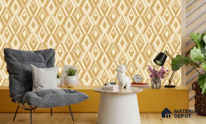 VECT-43 | 10 Meter x 21 Inch Non Woven Patterned Look Wallpaper - 57 Sq. Ft. | Minimum 15% wastage during installation