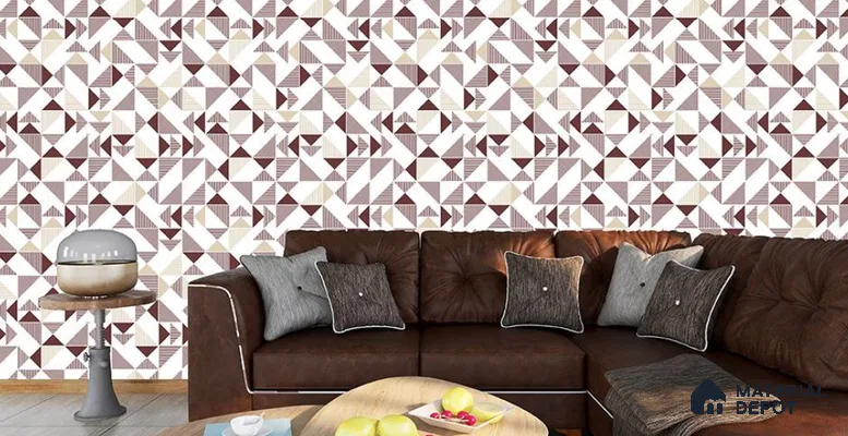 VECT-32 | 10 Meter x 21 Inch Non Woven Geometric Look Wallpaper - 57 Sq. Ft. | Minimum 15% wastage during installation