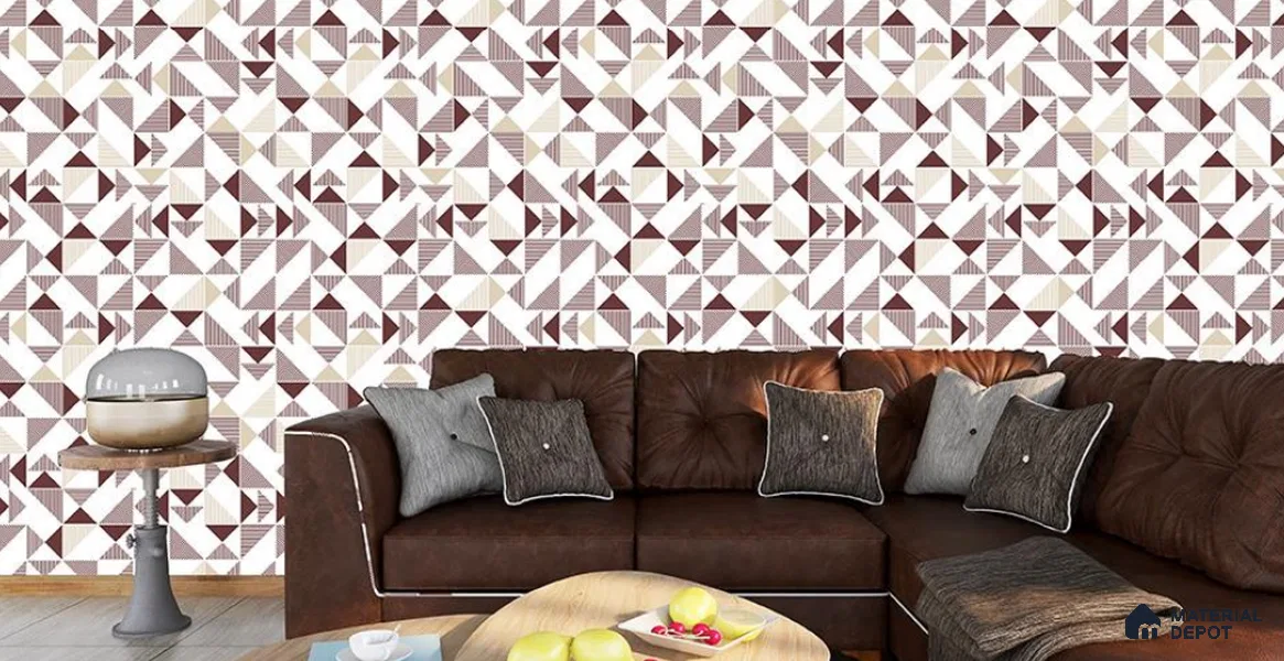VECT-32 | 10 Meter x 21 Inch Non Woven Geometric Look Wallpaper - 57 Sq. Ft. | Minimum 15% wastage during installation