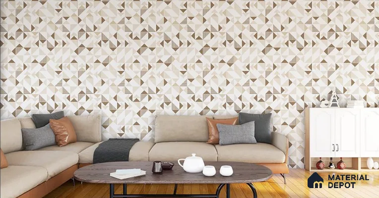 VECT-37 | 10 Meter x 21 Inch Non Woven Geometric Look Wallpaper - 57 Sq. Ft. | Minimum 15% wastage during installation