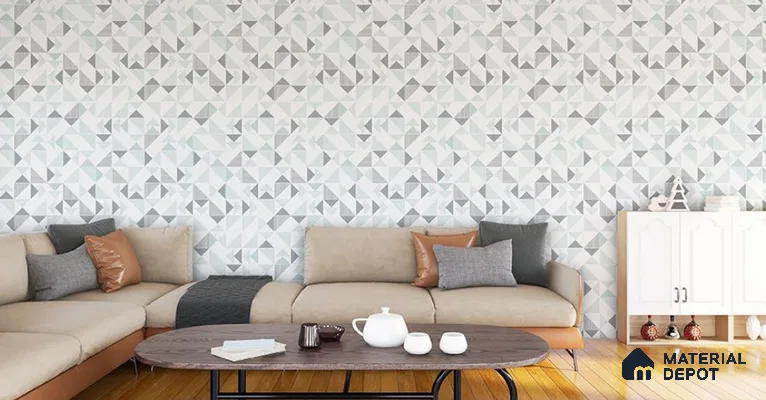 VECT-49 | 10 Meter x 21 Inch Non Woven Geometric Look Wallpaper - 57 Sq. Ft. | Minimum 15% wastage during installation