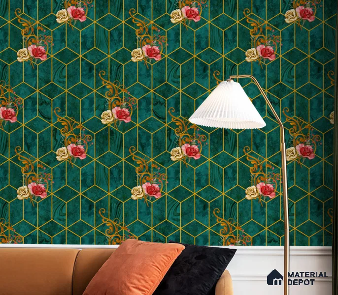 WT0101 | 10 Meter x 21 Inch PVC Geometric Look Wallpaper - 57 Sq. Ft. | Minimum 15% wastage during installation