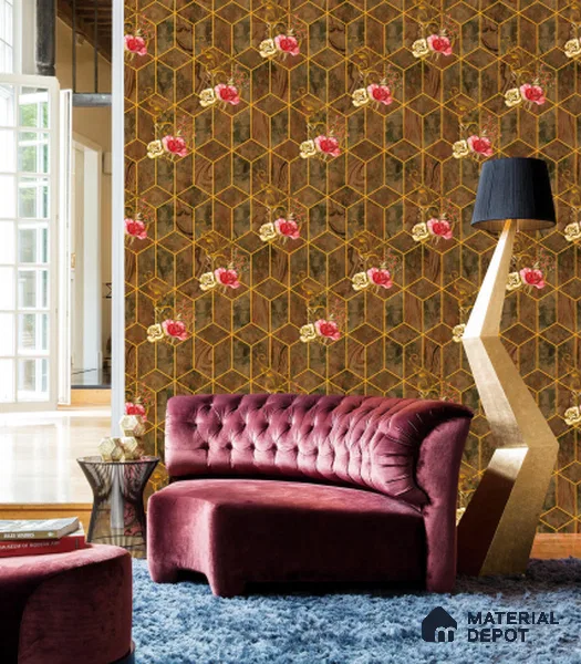 WT0102 | 10 Meter x 21 Inch PVC Geometric Look Wallpaper - 57 Sq. Ft. | Minimum 15% wastage during installation