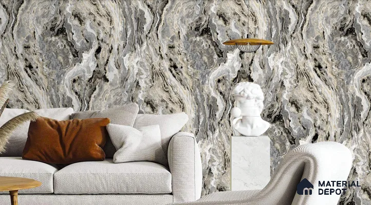 WT0502 | 10 Meter x 21 Inch PVC Marble Look Wallpaper - 57 Sq. Ft. | Minimum 10% wastage during installation