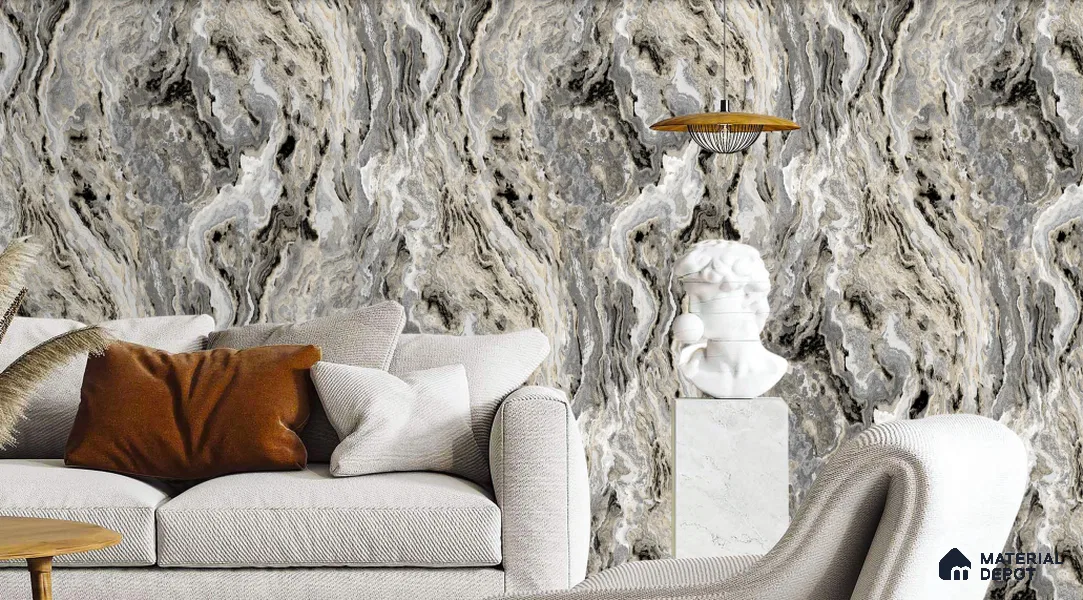 WT0502 | 10 Meter x 21 Inch PVC Marble Look Wallpaper - 57 Sq. Ft. | Minimum 10% wastage during installation