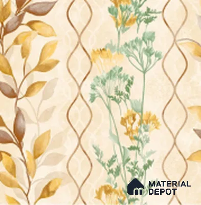WT1001 | 10 Meter x 21 Inch PVC Florals Look Wallpaper - 57 Sq. Ft. | Minimum 15% wastage during installation