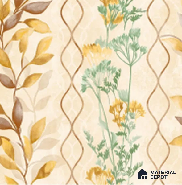 WT1001 | 10 Meter x 21 Inch PVC Florals Look Wallpaper - 57 Sq. Ft. | Minimum 15% wastage during installation