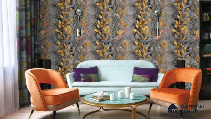 WT1002 | 10 Meter x 21 Inch PVC Florals Look Wallpaper - 57 Sq. Ft. | Minimum 15% wastage during installation