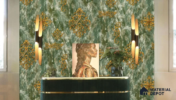 WT1403 | 10 Meter x 21 Inch PVC Damask Look Wallpaper - 57 Sq. Ft. | Minimum 15% wastage during installation