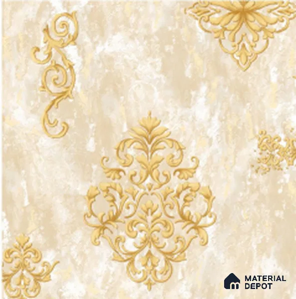 WT1406 | 10 Meter x 21 Inch PVC Damask Look Wallpaper - 57 Sq. Ft. | Minimum 15% wastage during installation