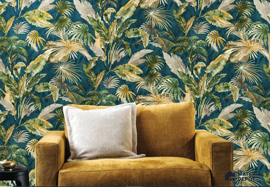 WT1603 | 10 Meter x 21 Inch PVC Tropical Look Wallpaper - 57 Sq. Ft. | Minimum 15% wastage during installation