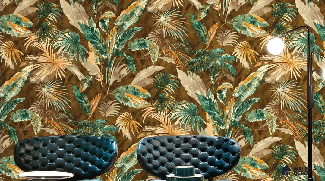 WT1604 | 10 Meter x 21 Inch PVC Tropical Look Wallpaper - 57 Sq. Ft. | Minimum 15% wastage during installation