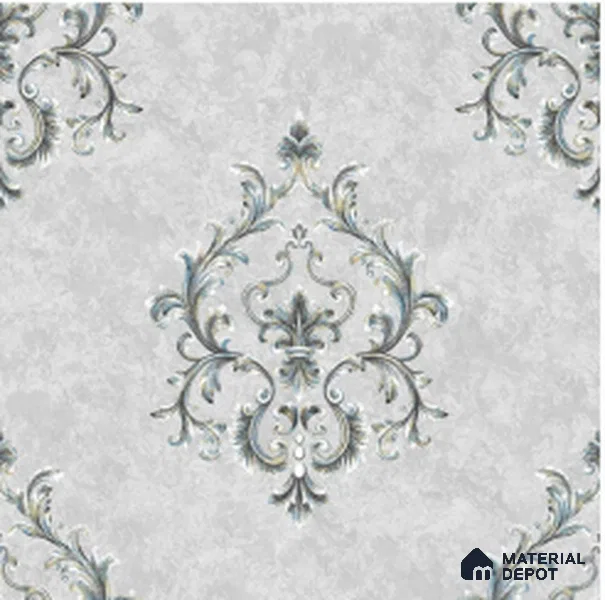 WT1705 | 10 Meter x 21 Inch PVC Damask Look Wallpaper - 57 Sq. Ft. | Minimum 15% wastage during installation