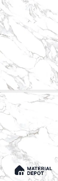 Large Format Marble Floor & Wall Tile TL 01465 Lerox White 6 ft x 4 ft Glossy Finish Vitrified Tile - 9 mm | Suitable For Living Room, Bedroom, Office | Adhesive and Spacers Must be Used During Installation