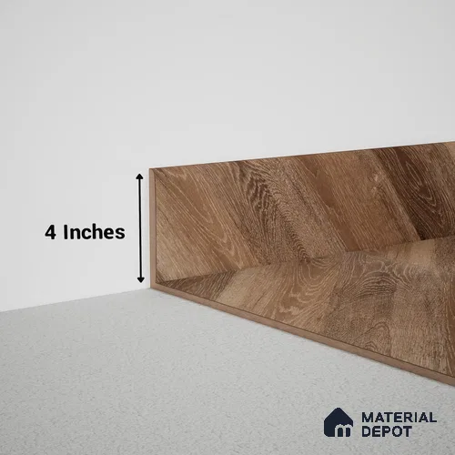 MDF Skirting Chevron PM 00452 H | 8 ft x 4 inch x 12 mm | Compatible for Laminate Wood Floor LF 00302 D