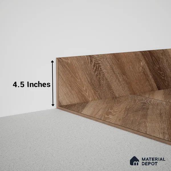 MDF Skirting Chevron PM 00452 I | 8 ft x 4.5 inch x 12 mm | Compatible for Laminate Wood Floor LF 00302 D
