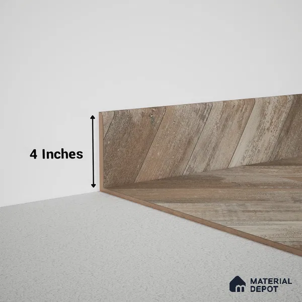 MDF Skirting Chevron PM 00453 H | 8 ft x 4 inch x 12 mm | Compatible for Laminate Wood Floor LF 00302 E