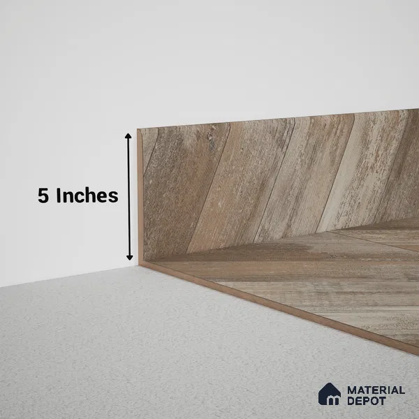 MDF Skirting Chevron PM 00453 J | 8 ft x 5 inch x 12 mm | Compatible for Laminate Wood Floor LF 00302 E