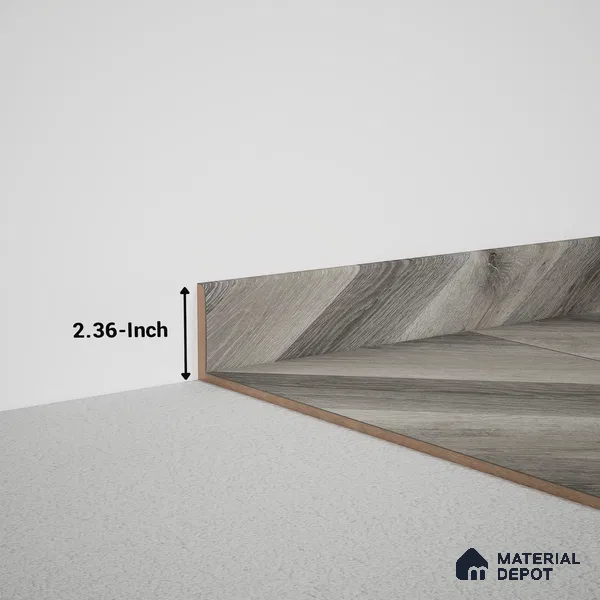 MDF Skirting Chevron PM 00449 E | 8 ft x 60 mm x 12 mm | Compatible for Laminate Wood Floor LF 00302