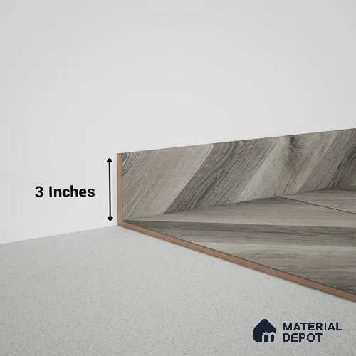 MDF Skirting Chevron PM 00449 F | 8 ft x 3 inch x 12 mm | Compatible for Laminate Wood Floor LF 00302